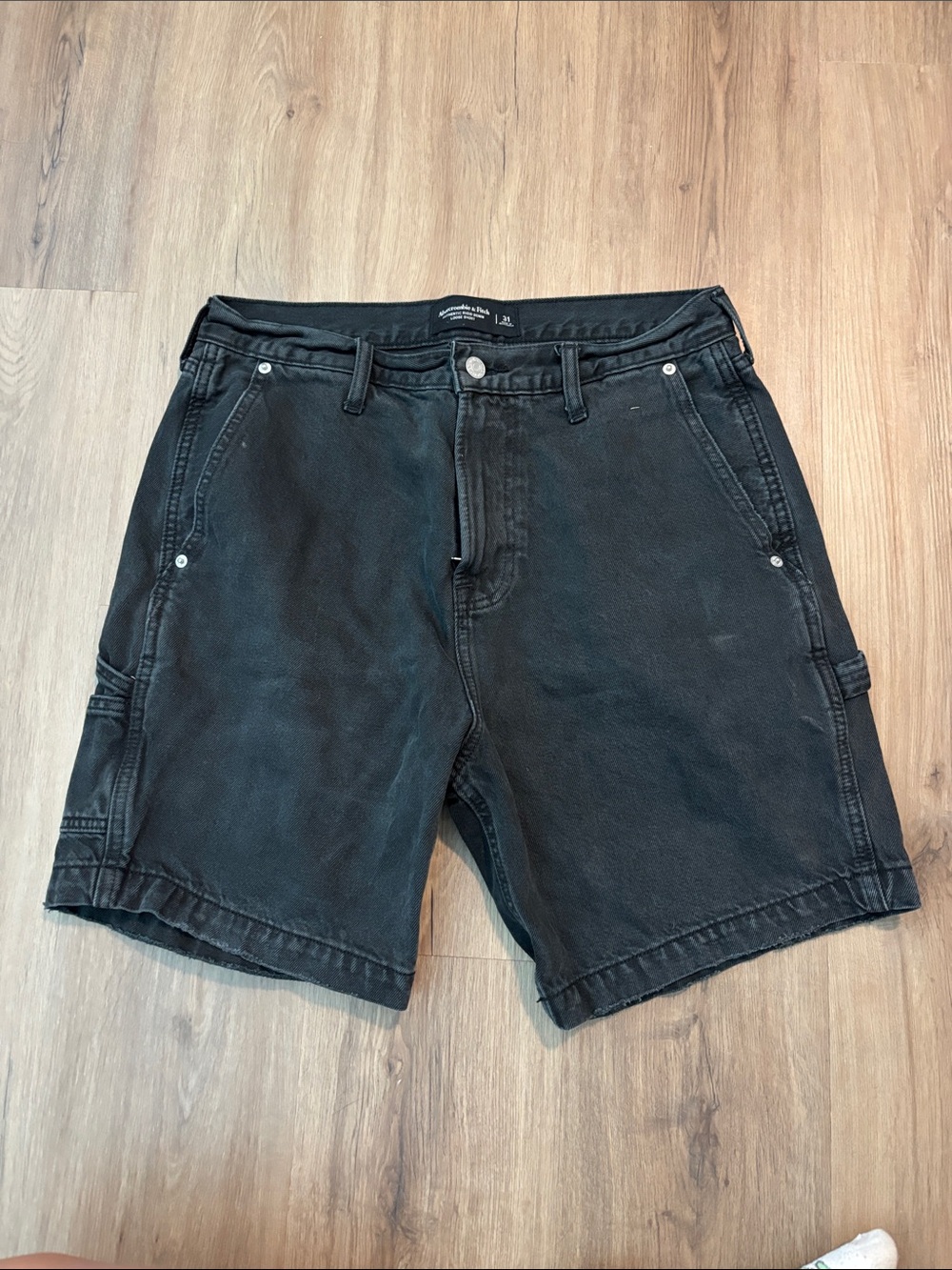Abercrombie & Fitch Black Cargo Work Shorts